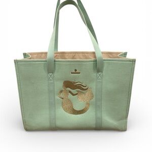 Spartina 449 Seafoam Green Mint Carry All Tote Gold Mermaid